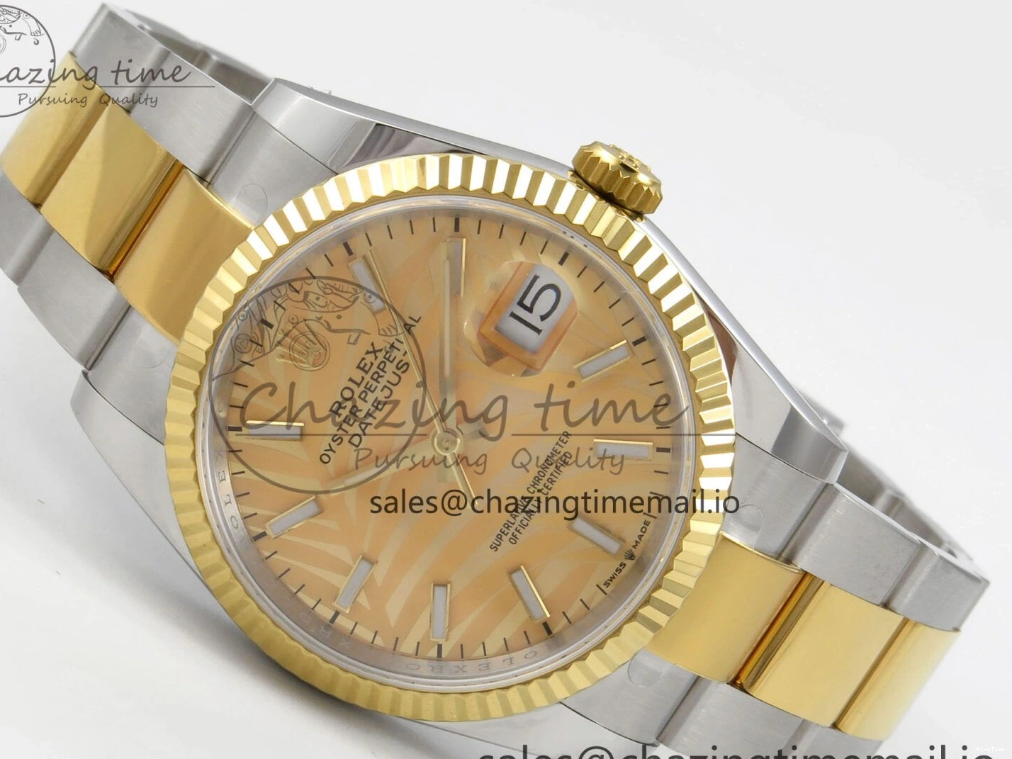 MiroTime 0510 Unisex DateJust 36 SS YG ARF 1:1 Best Edition 904L Steel YG Leaf Dial on Oyster Bracelet SH 92